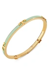 Tory Burch Kira Enamel Stackable Bracelet In Tory Gold / Mint