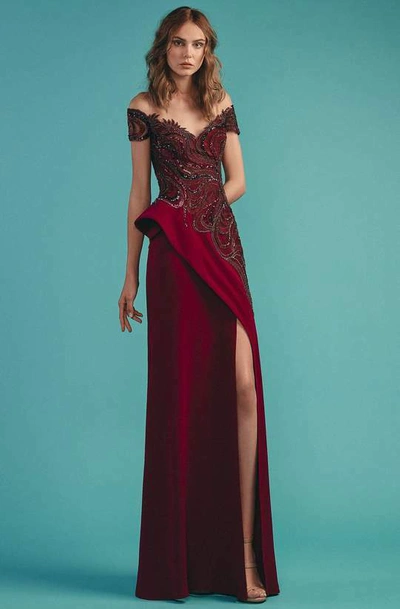 Beside Couture By Gemy Embroidered Evening Gown