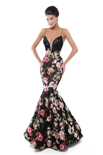 Tarik Ediz Sleeveless Floral Gilbert Gown