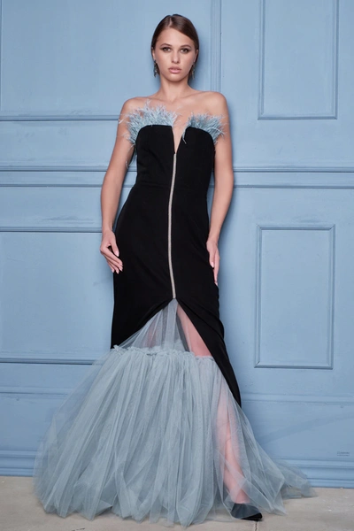 Alda Ciceu Strapless Fit And Flare Gown