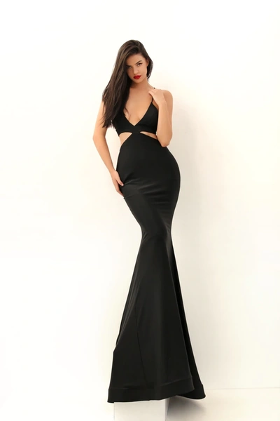 Tarik Ediz Alfio Cut-out Jersey Gown