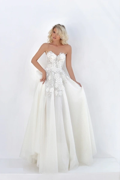 Tarik Ediz Masal Strapless Organza Gown