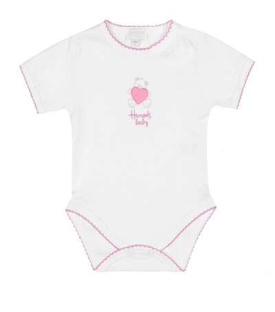 Harrods Of London Babies'  Teddy And Heart Short Sleeve Bodysuit