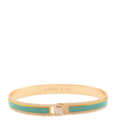 Alessa Rose Gold And Diamond Spectrum Border Bangle