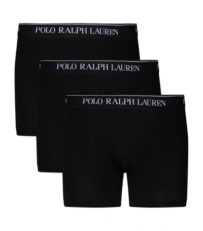 Polo Ralph Lauren 3 Pack Longer Length Trunks In Black