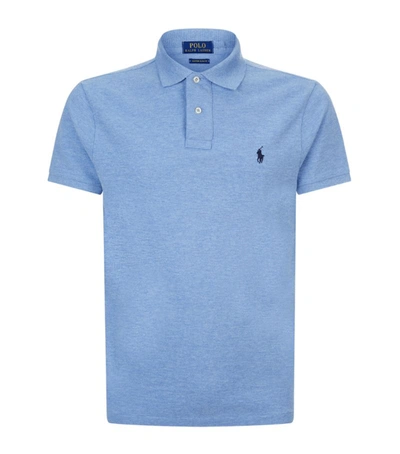 Polo Ralph Lauren Ligh Blue Cotton Polo Shirt With Logo In Sky Blue