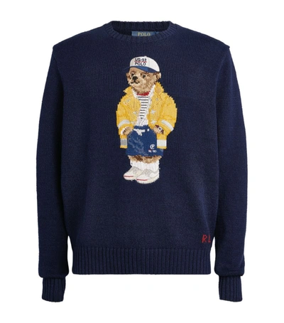 Polo Ralph Lauren Men's Regular-fit Casual Bear Cotton-linen Sweater In Navy Sailor