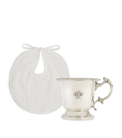 English Trousseau Silver-plated Cup And Bib Set