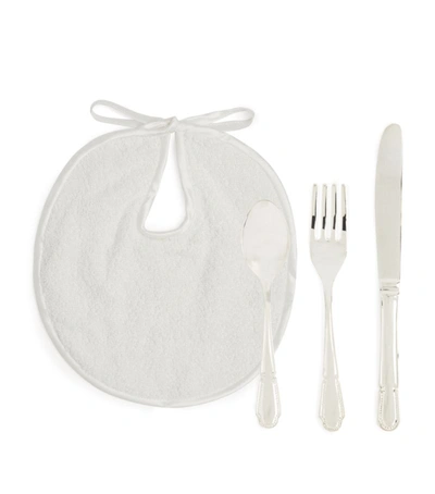 English Trousseau Bib And Cutlery Set