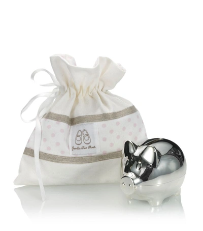 English Trousseau Silver Plated Piggy Bank (pink)