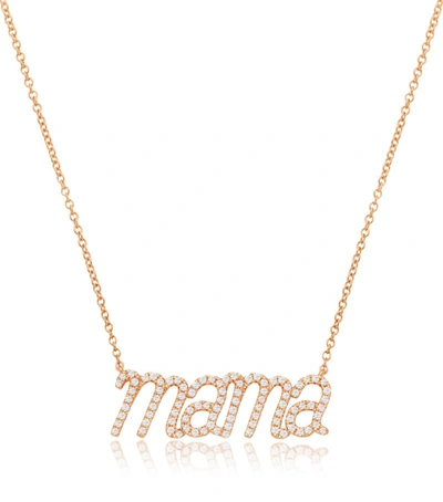 Noa Mini Kids'  Rose Gold And Diamond Mama Necklace