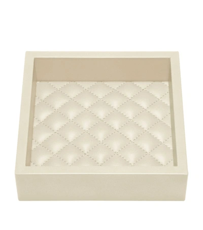 Riviere Leather Small Quilted Tray (15cm X 15cm)