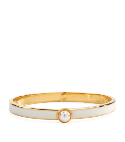 Halcyon Days Gold-plated Cabochon Pearl Bangle