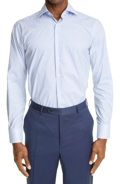Canali Cutaway-collar Cotton Shirt In Lt Blue