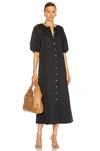 Staud Black Vincent Midi Dress In Black