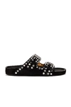 Isabel Marant Lennyo Studded Suede Sandals In Black