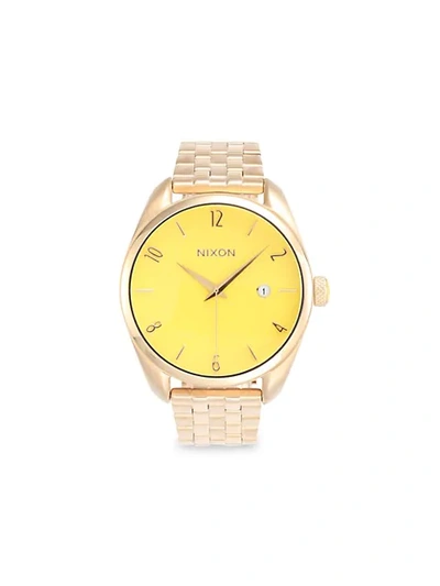 Nixon Bullet Stainless Steel Bracelet Watch In Light Yellow Gold