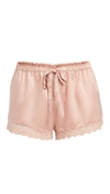 Flora Nikrooz Solid Charmeuse Shorts With Lace In Apricot