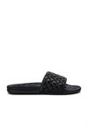 Apl Athletic Propulsion Labs Lusso Logo-embossed Leather Slides In Black