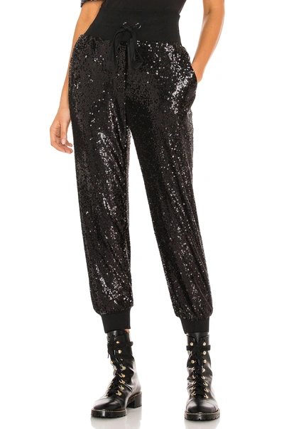 Cinq À Sept Giles Sequin Joggers In Black