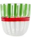 Carlo Moretti Striped Water Glass In Green