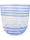 Carlo Moretti Striped Water Glass In Blue