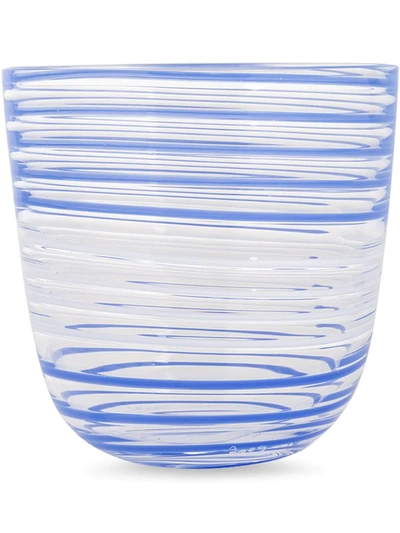 Carlo Moretti Striped Water Glass In Blue