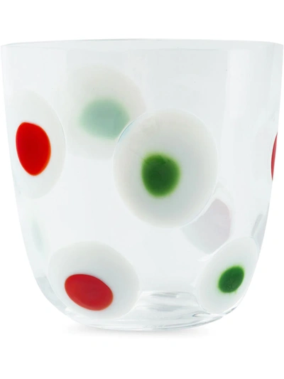 Carlo Moretti Spotted Water Glass In Green