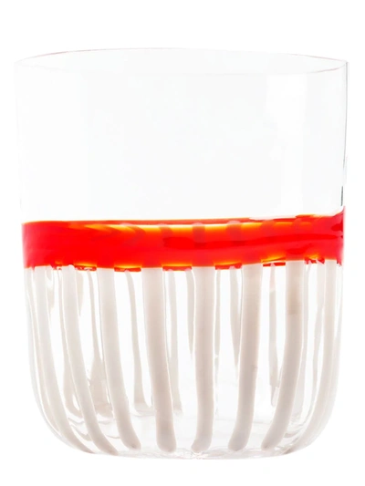 Carlo Moretti Striped Vase In Red