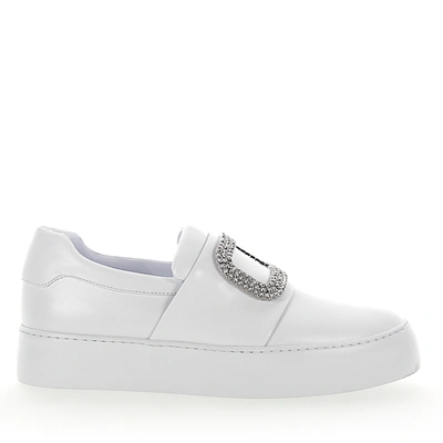 Truman's Sneaker Slip-on 8752 Calfskin Crystal Ornament White
