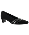 Easy Street Entice Womens Faux Leather Square Toe Dress Pumps In Blk Combo
