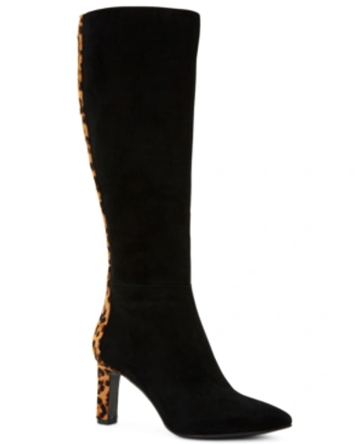 Alfani Step 'n Flex Tadashi Dress Boots, Created For Macy's Women's Shoes In Black Suede