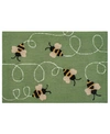 Liora Manne Frontporch Buzzy Bees Green 2' X 3' Outdoor Area Rug In Green