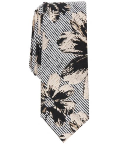 Inc International Concepts Inc Men's Floral Stripe Tie, Created For Macy's In Gold