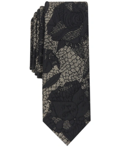 Inc International Concepts Inc Men's Floral Lace Tie, Created For Macy's In Black