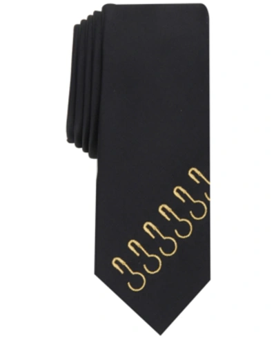 Inc International Concepts Inc Men's Skinny Embroidered Hook Tie, Created For Macy's In Gold