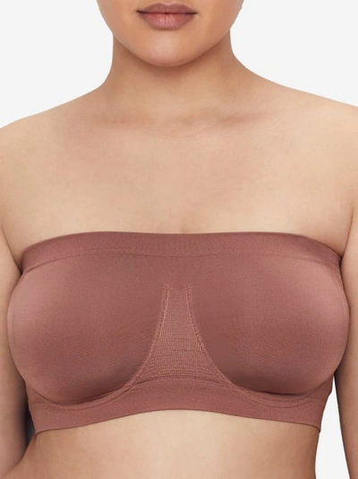 Rhonda Shear Plus Size Ahh Angel Seamless Bandeau Bra In Nutmeg