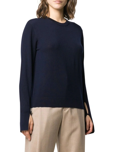 Chloé Monochrome Sweater With Splits On The Sleeves In Blue