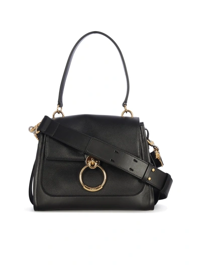 Chloé Tess Small Bag In Grain Leather In Black