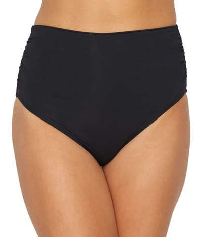 Coco Reef Classic Solid Fold-over High-waist Bikini Bottom In Black