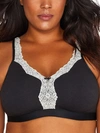 Curvy Couture Cotton Luxe Wire-free Bra In Black