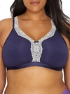 Curvy Couture Cotton Luxe Wire-free Bra In Navy