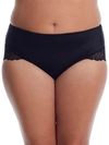 Shop Curvy Couture Tulip Lace Hipster In Black