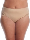 Curvy Couture Tulip Lace Trim Briefs In Bombshell Nude