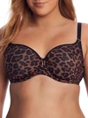 Curvy Couture Tulip Smooth Convertible Underwire Push-up Bra In Leopard