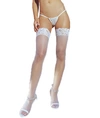 Dreamgirl Fishnet Back Seam Thigh Highs In White