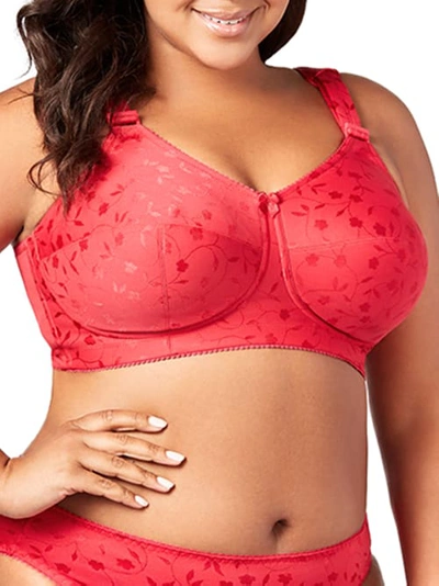 Elila Sidney Jacquard Wire-free Bra In Red