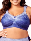 Elila Kaylee Full Coverage Wire-free Bra In Blue,white