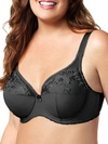 Elila Ella Embroidered Bra In Black