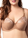 Elila Ella Embroidered Bra In Mocha